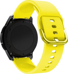 YONO Siliconen Classic Bandje 20mm - geschikt voor Samsung Galaxy Watch 7 / 6 / 5 / Pro / 4 / 3 / Active 2 - Garmin Approach / Forerunner / Venu 2 Plus / SQ / Vivomove - Polar Ignite / Unite – Huawei - Geel