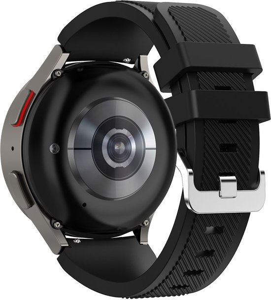 YONO Siliconen Smartwatch Bandje 20mm - geschikt voor Samsung Galaxy Watch 7 - 40mm - 44mm - 6 - Classic - 5 - Pro - 4 - FE - zwart