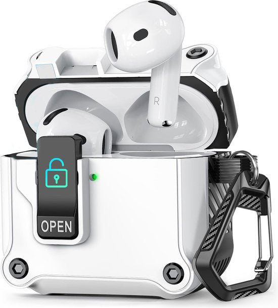 YONO Hoesje geschikt voor Airpods 4 - Case - Lock - Wit
