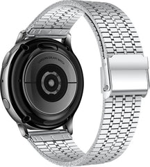 YONO Miami Schakel Bandje 20mm - Metalen Horlogebandje geschikt voor Samsung Galaxy Watch 7/6/5 / Pro / 4 / 3 / Active 2 - Polar Ignite / Unite – Huawei - Zilver