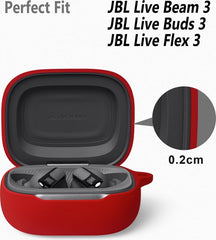 YONO Soft Case geschikt voor JBL Live Beam 3 / Buds 3 / Flex 3 - Siliconen Hoesje - Rood