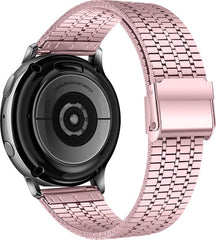 YONO Miami Schakel Bandje 20mm - Metalen Horlogebandje geschikt voor Samsung Galaxy Watch 7/6/5 / Pro / 4 / 3 / Active 2 - Polar Ignite / Unite – Huawei - Roze