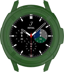 YONO Armor Bumper geschikt voor Samsung Galaxy Watch 4 42mm - Siliconen Case Hoesje met Ringbeschermer - Donkergroen