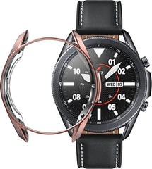 YONO Bumper geschikt voor Samsung Galaxy Watch 3 45mm – Siliconen Case Screenprotector – Brons