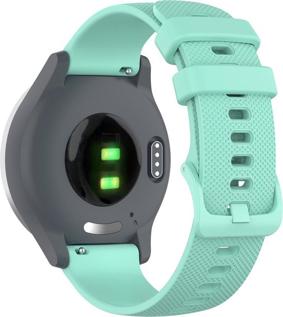 YONO Siliconen Sport Bandje 20mm - Horlogebandje geschikt voor Samsung Galaxy Watch 7 / 6 / 5 / Pro / 4 / 3 / Active 2 - Garmin Approach / Forerunner / Venu 2 Plus / SQ / Vivomove - Polar Ignite / Unite – Huawei - Turquoise