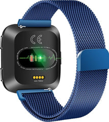 YONO Bandje geschikt voor Fitbit Versa 2 - Milanees – Blauw – Small
