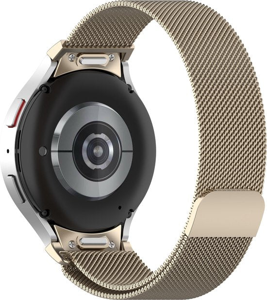 YONO Smartwatch Bandje geschikt voor Samsung Galaxy Watch 7 - 40mm - 44mm - Milanees - Champagne
