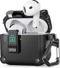 YONO Hoesje geschikt voor Airpods 4 - Case - Lock - Zwart