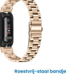 YONO Stalen Bandje geschikt voor Fitbit Inspire 3 - RVS Schakel Horlogeband - Champagne