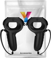 YONO Grip Case met Strap geschikt voor Oculus Quest 2 Touch Controller - Bescherming Cover Accessoires Meta Quest 2 - 2 Stuks - Zwart