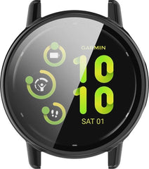YONO Hoesje geschikt voor Garmin Vivoactive 5 - Screenprotector Case - Glas - Zwart