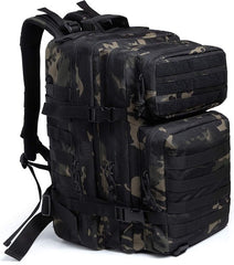 YONO Tactical Backpack Militaire Rugzak - Tactische Wandelrugzak Leger - 45L - Zwart Camouflage