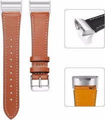 YONO Bandje geschikt voor Fitbit Charge 4 – Charge 3 – Leer - Bruin