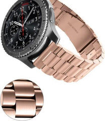 YONO Metalen Band Rose Gold geschikt voor Samsung Gear S3 en Galaxy Watch 46mm – Vervangende Schakel Armband