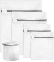 YONO Waszakken Set - 5 Stuks - Wasnetten met Rits voor Wasgoed - Waszak Wasmachine - Groot - Wit