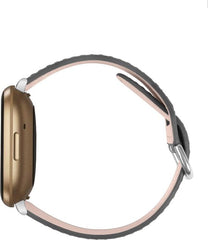 YONO Bandje geschikt voor Fitbit Versa 3 / Sense – Leer – Grijs