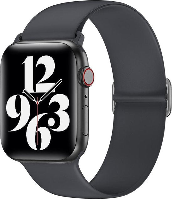 YONO Siliconen Stretch Bandje geschikt voor Apple Watch - 42 / 44 / 45 / 49 mm - Donkergrijs
