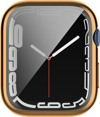 YONO Full Cover Bumper geschikt voor Apple Watch Series 7 / 8 / 9 (41 mm) - Screen Protector Hoesje iWatch - Rose Goud