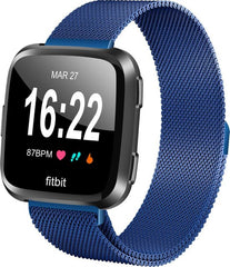 YONO Bandje geschikt voor Fitbit Versa 2 - Milanees – Blauw – Small