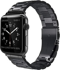 YONO Luxe Metalen Schakel Band geschikt voor Apple Watch - 42 / 44 / 45 / 49 mm - RVS Stalen iWatch Armband - Zwart