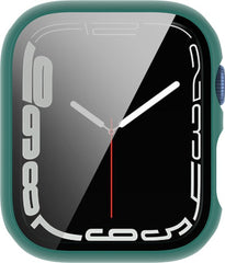 YONO Screen Protector Case geschikt voor Apple Watch Series 7 / 8 / 9 (41 mm) - Full Cover Bumper Hoesje iWatch - Groen