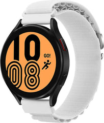 YONO Nylon Loop Bandje 20mm - Horlogebandje geschikt voor Samsung Galaxy Watch 7/6/5 / Pro / 4 / 3 / Active 2 - Polar Ignite / Unite – Huawei - Wit