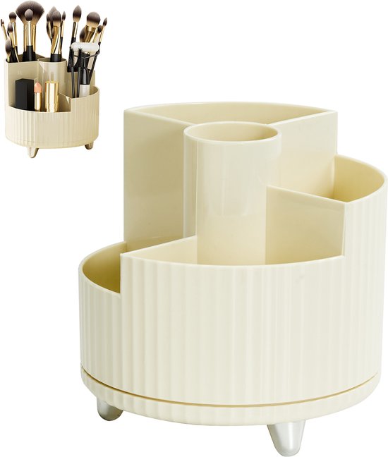 YONO Make Up Organizer - Organizer Skincare - Parfum - Houder - Draaibaar - Staand - Ivory