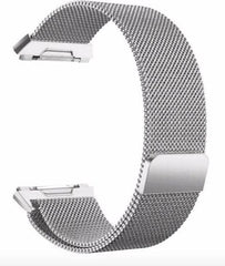 YONO Milanees Bandje Zilver geschikt voor Fitbit Ionic - Vervangende RVS Armband met Magneetsluiting – S/M