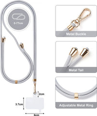 YONO Telefoonkoord Universeel - Nylon Telefoon Ketting Verstelbaar - Zilvergrijs