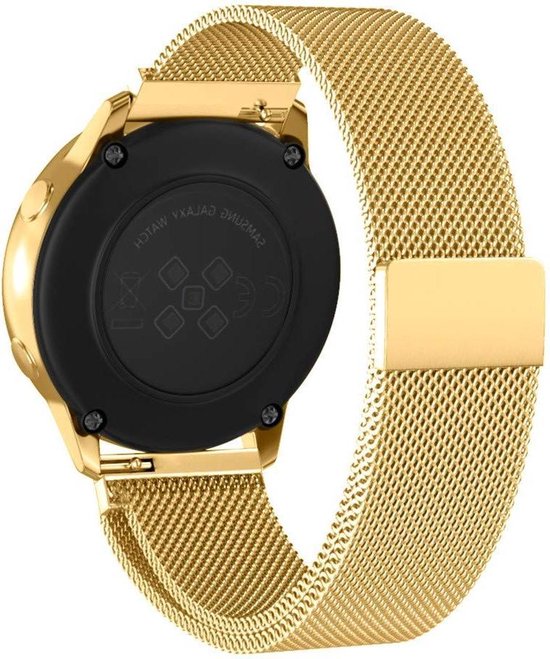 YONO Milanees Bandje 20mm - Luxe Milanese Horlogebandje geschikt voor Samsung Galaxy Watch 7 / 6 / 5 / Pro / 4 / 3 / Active 2 - Polar Ignite / Unite – Huawei - Goud