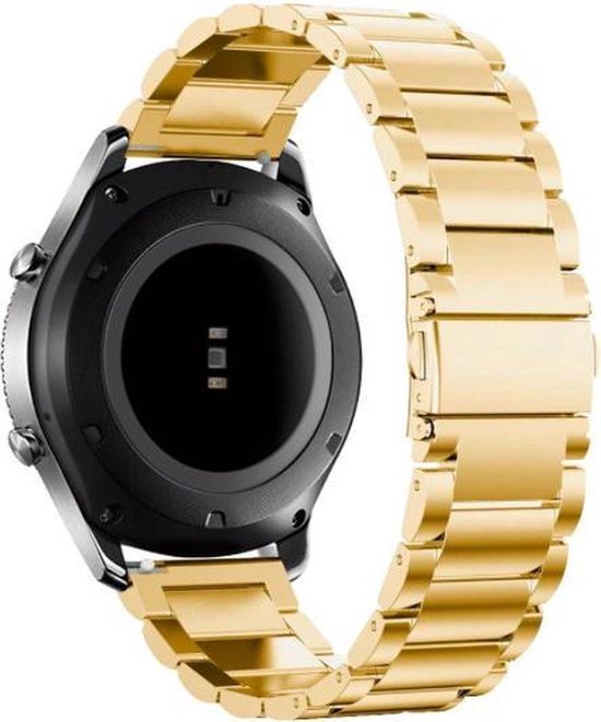 YONO Smartwatch Bandje - 22mm - geschikt voor Samsung Galaxy Watch - Garmin - Huawei - Polar - Schakel - RVS - Goud