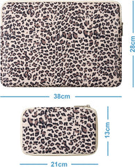 YONO Laptophoes 15 Inch – 14 Inch - Laptop Sleeve inclusief Etui Hoesje – Waterafstotende Laptoptas - Luipaard