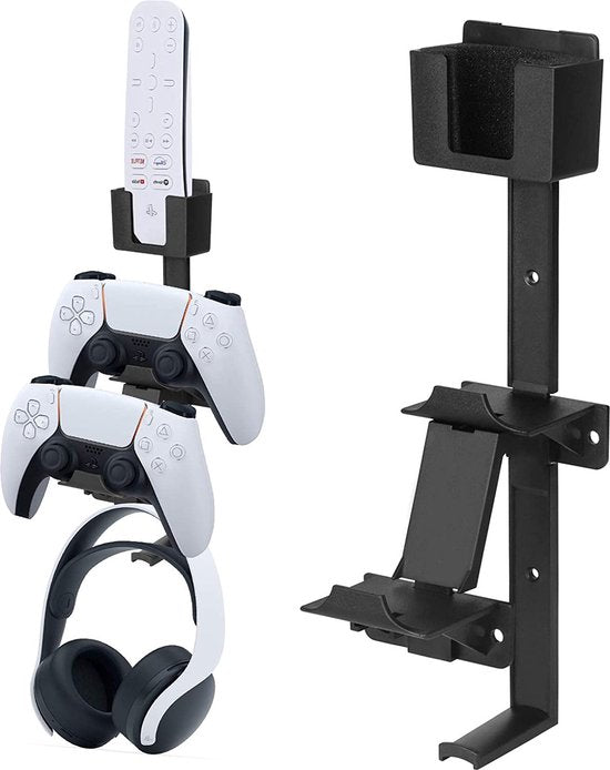 YONO Headset en Controller Houder met Muurbevestiging - Wall Mount Accessoires geschikt voor PS5/PS4/Xbox/Switch - Koptelefoon Muurbeugel - Zwart