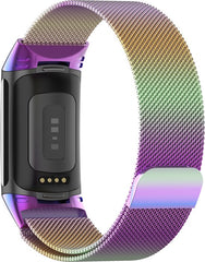 YONO Milanees Bandje geschikt voor Fitbit Charge 5 / 6 - Milanese Vervangende Armband - Regenboog