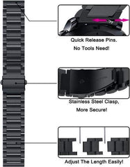 YONO Schakel Bandje 22mm - Horlogebandje geschikt voor Samsung Galaxy Watch 46mm / 3 (45mm) / Gear s3 - Polar Vantage M2 / Grit X - Huawei Watch GT 3 (pro) / 2 - Amazfit GTR - Zwart