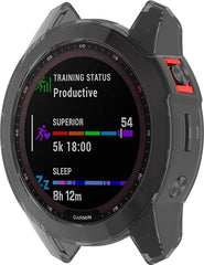 YONO Bumper geschikt voor Garmin Fenix 7 - Siliconen Hoesje - Bescherming Case - Transparant Zwart