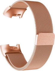 YONO Bandje geschikt voor Fitbit Charge 4 – Charge 3 – Milanees – Rose Gold - Small