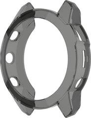 YONO Bumper geschikt voor Garmin Fenix 7 - Siliconen Hoesje - Bescherming Case - Transparant Zwart