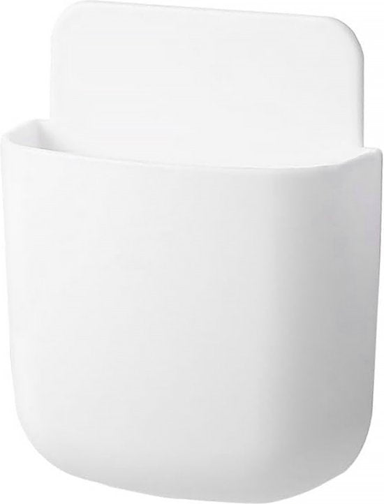 YONO Muur Houder met Plakstrip geschikt voor Afstandsbediening en Telefoon - Wit