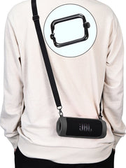 YONO Siliconen Hoes geschikt voor JBL Flip 6 / 5 - Case met Draagriem en Clip - Beschermhoes - Zwart