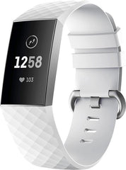YONO Bandje geschikt voor Fitbit Charge 4/3 – Siliconen – Wit – Small