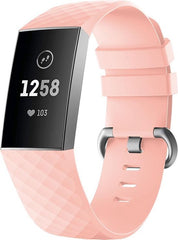 YONO Bandje geschikt voor Fitbit Charge 4/3 – Siliconen – Lichtroze – Large
