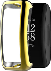 YONO Bumper geschikt voor Fitbit Inspire 3 – Siliconen Case – Screenprotector Hoesje – Goud