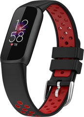 YONO Sport Air Bandje geschikt voor Fitbit Luxe - Vervangende Siliconen Armband - Zwart / Rood