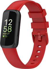 YONO Siliconen Bandje geschikt voor Fitbit Inspire 3 - Rood - Small