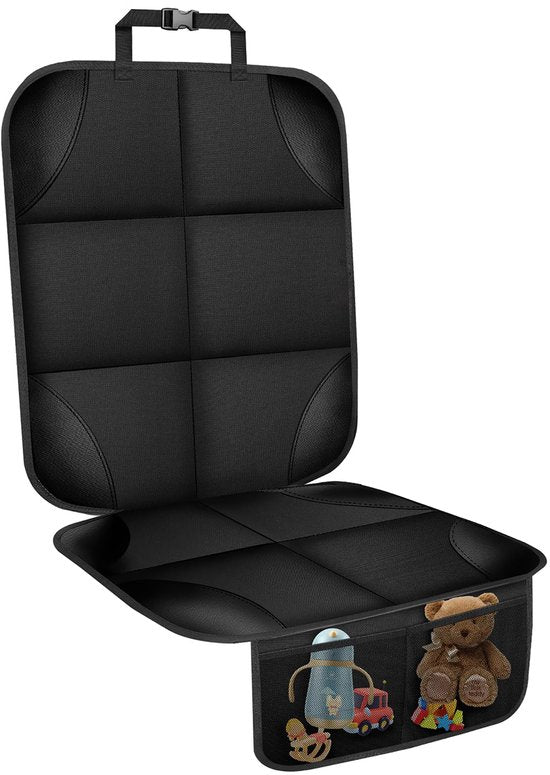 YONO Autostoel Beschermer met Organizer - Universeel - geschikt voor Isofix - Kinderstoel - Beschermer - Hoes Voorkant en Achterkant Auto Stoel - Zwart