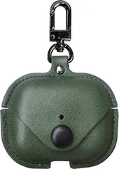 YONO Hoesje geschikt voor Airpods Pro 1 / 2 - Leer met Clip - Donkergroen