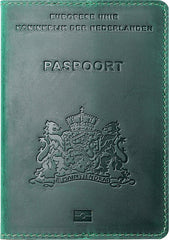 YONO Paspoort Hoesje Nederland Leer - Houder Cover Mapje - Donkergroen