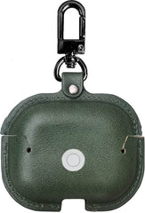 YONO Hoesje geschikt voor Airpods Pro 1 / 2 - Leer met Clip - Donkergroen