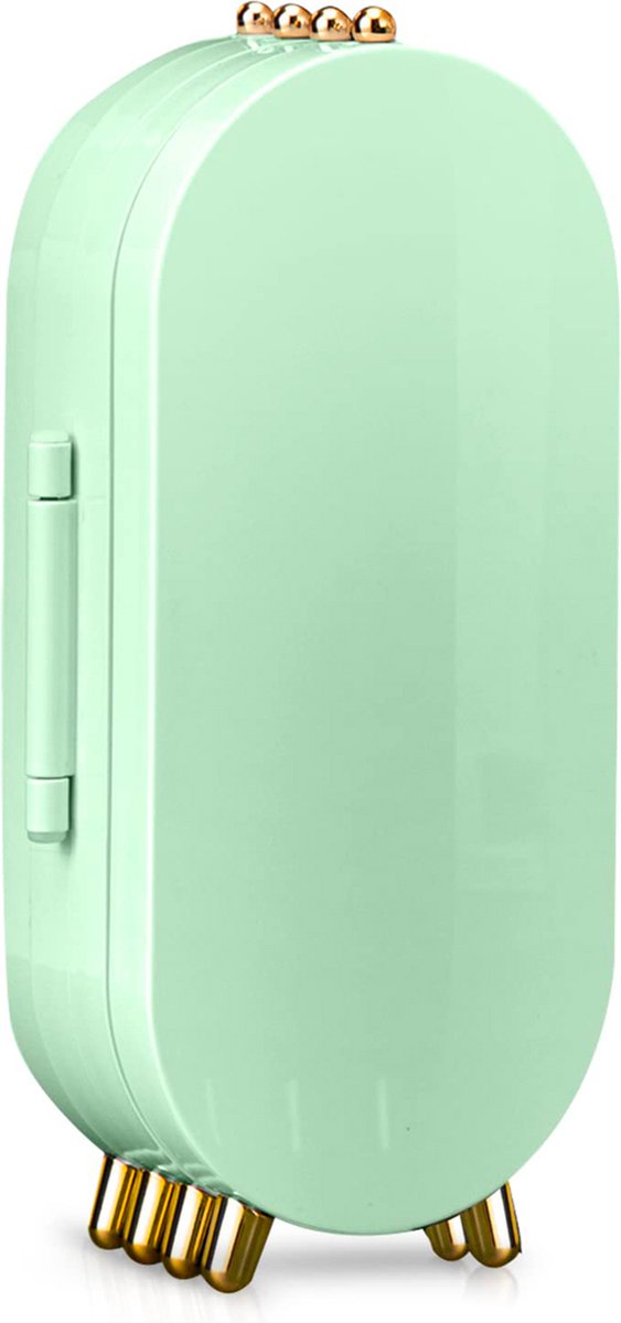 YONO Compacte Sieradenhouder met Spiegel - Sieraden Display Organizer - Oorbellen Standaard - Oorbellenrekje - Ketting Houder - Sieradendoosje - Mintgroen